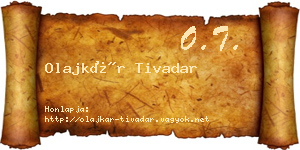 Olajkár Tivadar névjegykártya